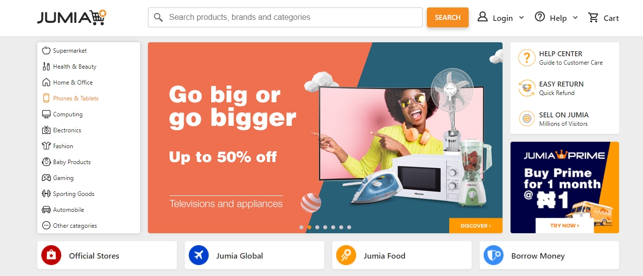 Jumia e commerce site